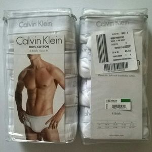 NWT, Calvin Klein 4-pack men's briefs 100% cotton